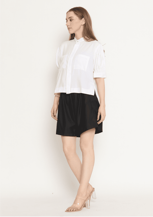 Terry. Buttoned Flowy Blouse - White