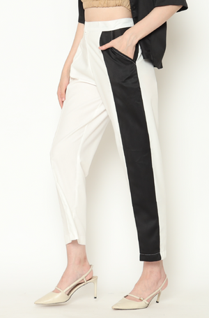Vally. Two Toned Pencil Pants - Black