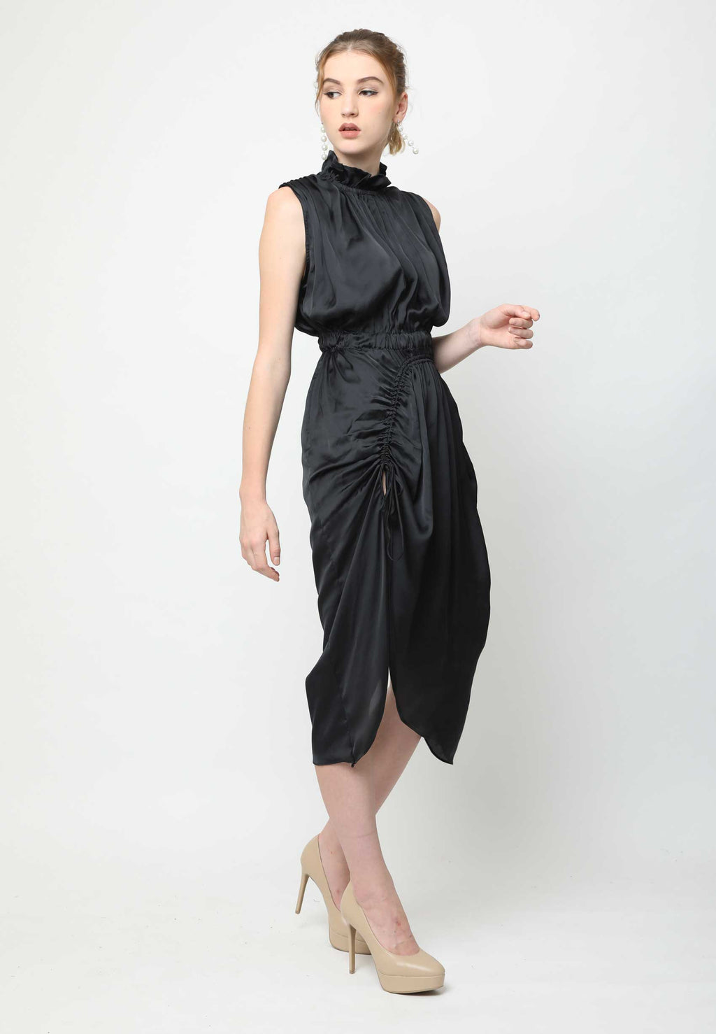 Ava. Arched Dress - Black