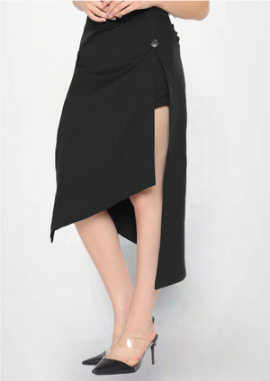 Martina. Cross Layer Skirt - Black
