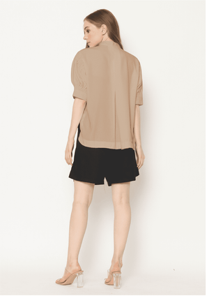 Terry. Buttoned Flowy Blouse - Cream