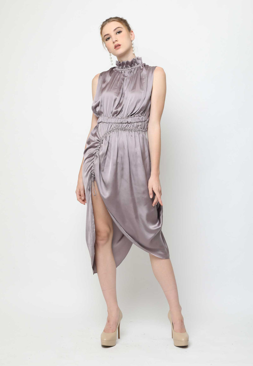 Ava. Arched Dress - Grey